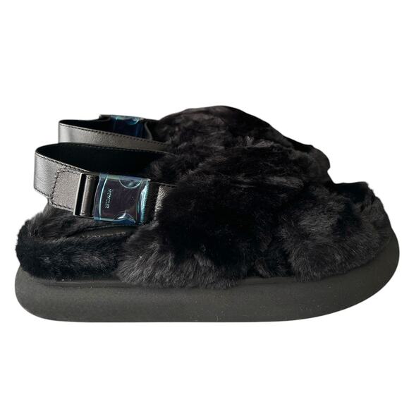 MONCLER Solarisse Faux Fur Leather Warm Slingback Sandals, IT37/US7 SRP: $695 - Picture 7 of 16